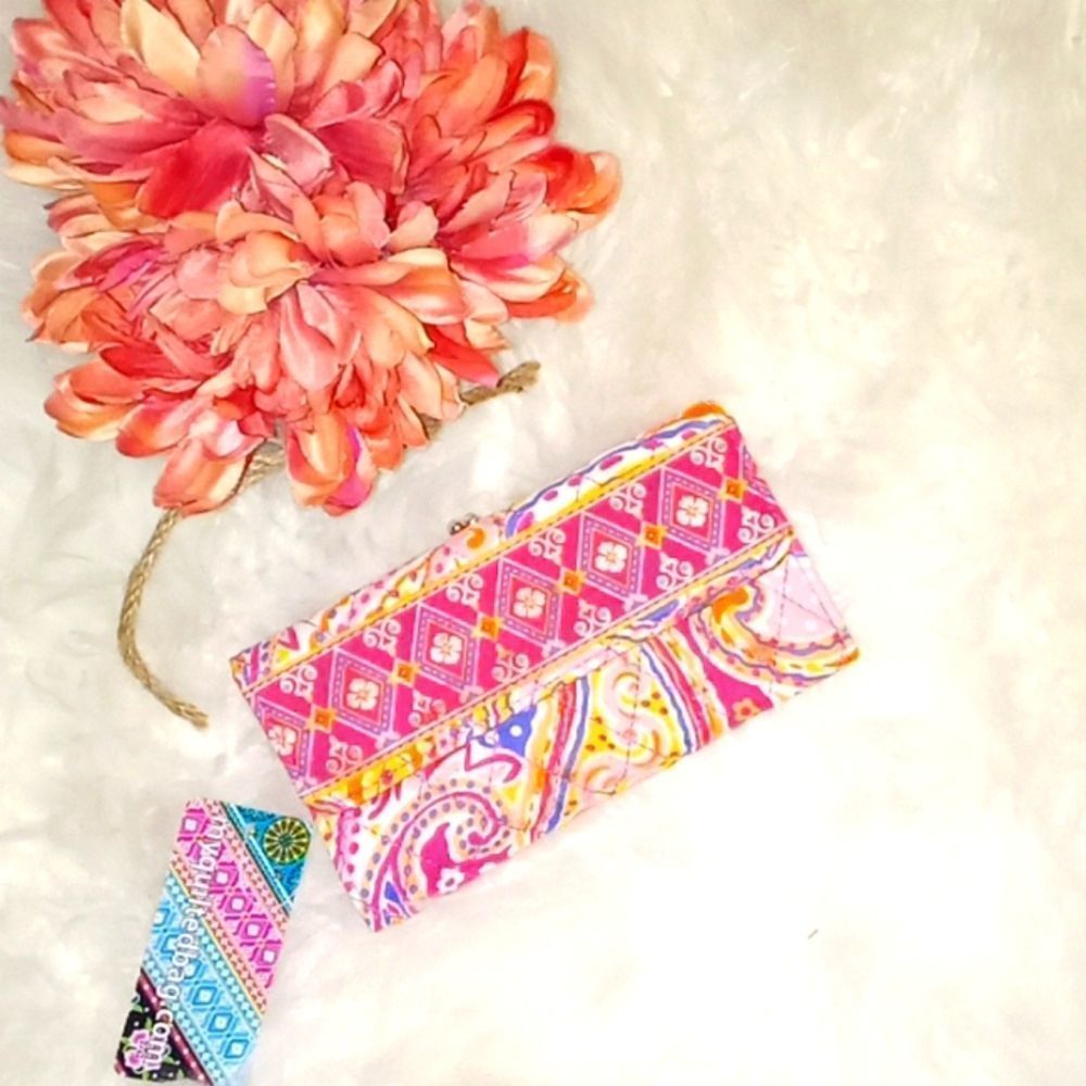 NWT Myquiltedbag.com Pink Paisley Wallet Boho Hippie Vera Bradley